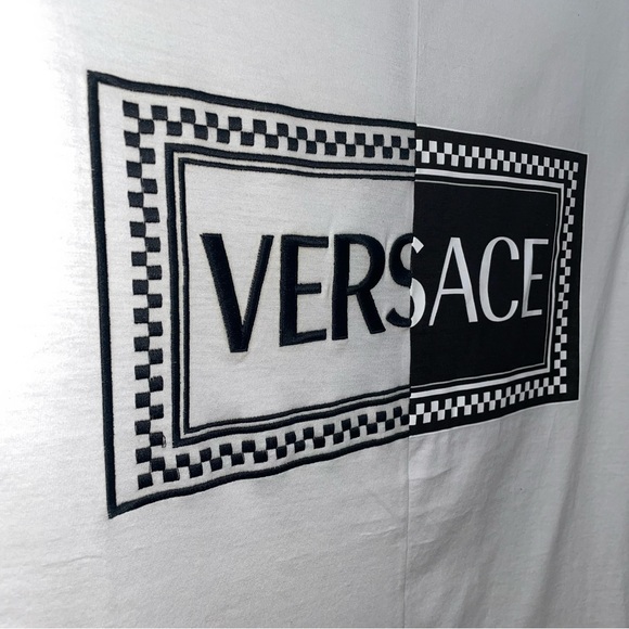 VERSACE Runway NWT Clubbing It Boy Black/White Embroidered Tank Top Sz  Small 46 - Picture 7 of 14
